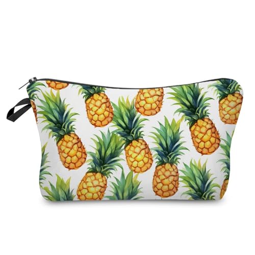 Livel lhood White Background Pineapple Cute Small Makeup Bag