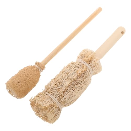 FUNOMOCYA 2 Piezas Cepillo para Biberones 2 Unidades de Lufa Natural, Cepillo Compacto para Lavar Tazas y Botellas, Ecológico Biodegradable, Adecuado para Limpieza de Biberones y Vasos en