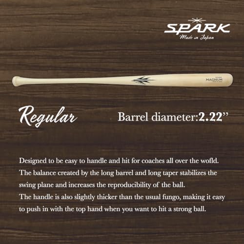 Image of Spark Two Stars Fungo Bat F31H Wooden Baseball Bat 'Ho Wood' [Made in Japan]