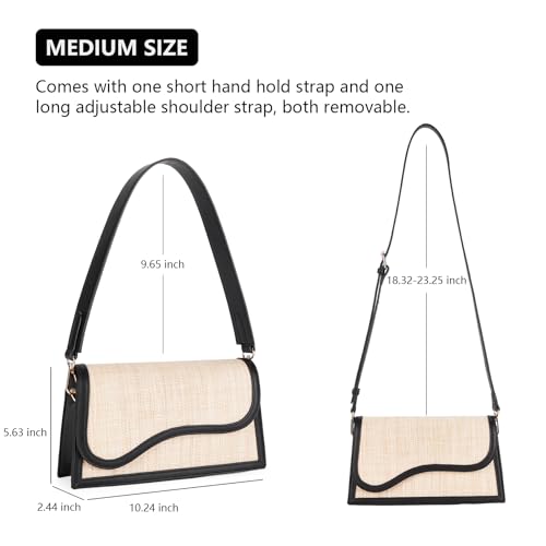 Telena Shoulder Bag for Women Vegan Leather Women's Shoulder Purses Handbags with 2 Removable Strap Crossbody Bag Purses3