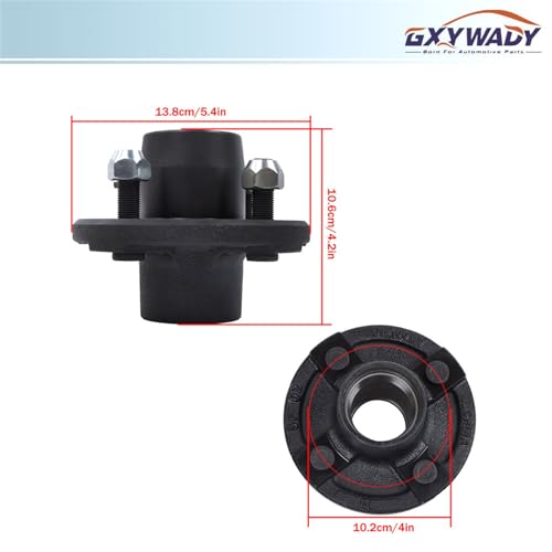 Kit roulement de remorque et moyeu 4 trous pour axe de 25.4mm 907kg