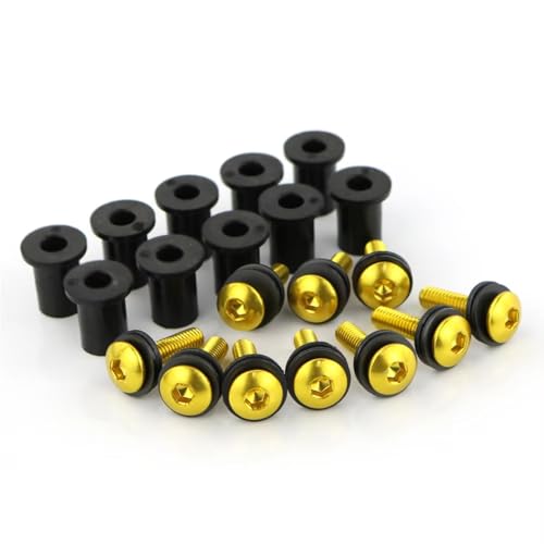 �t�F�A�����O�{���g�L�b�g Compatible With Ducati For SUPER SPORT 620 800 1000 ST2 ST3 ST4 PASO 750 �t�F�A�����O�ƌ݊����{���g�L�b�g�l�W�i�b�g�Z�p�{���g���b�V���[(Yellow)
