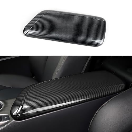 Image of Car Armrest Cover Lid Storage Box Sticker Carbon Color ABS Decal Trim Compatible with Toyota Camry XV70 SE XSE 2018 2019 2020 2021 2022 2023 2024 Accessories