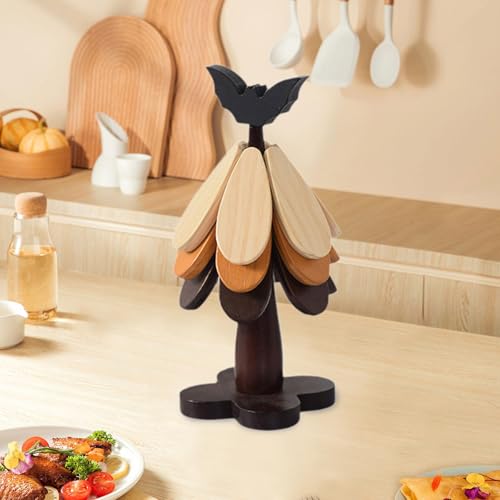Dessous de plat décoratif en bois de qualité supérieure noire