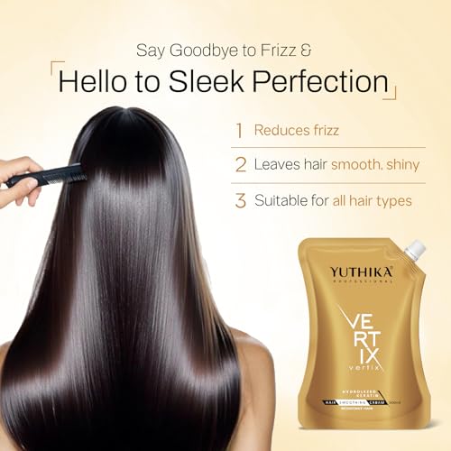Image of Yuthika Professional Vertix Smoothing Cream 500ml | Hair Smoothing Cream | Frizz Control | Deep Conditioning | Hydrolyzed Keratin | Silky Shine | Professional Hair Care 500ml