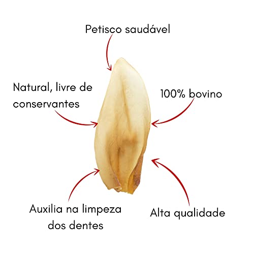 Petisco Orelha Supremo Bovina 10 Unidades para Cães