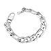Produktbild ChainsPro 361L Edelstahl Herren Armband Figaro KetteKlassisch Edelstahl Armband, 13mm breit,19/21cm lang, Schwarz/Silber/Gold