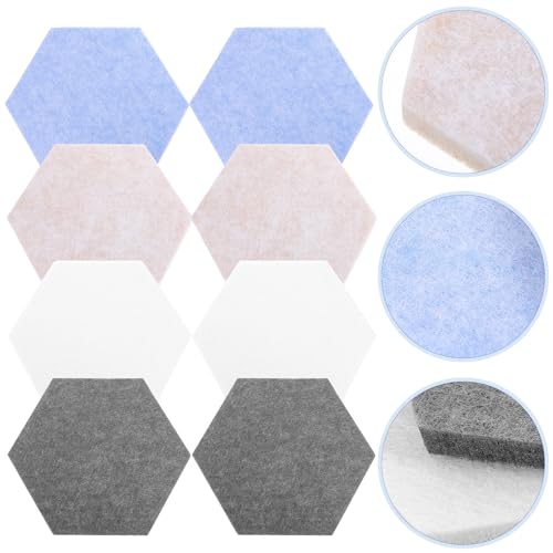 Tableau mémo en feutrine auto-adhésive hexagonale multicolore - 5