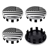 4PCS 63mm (2.5 inch) Silver Black American Flag Hub Center Caps for Dodge Ram 1500 2019-2022 -