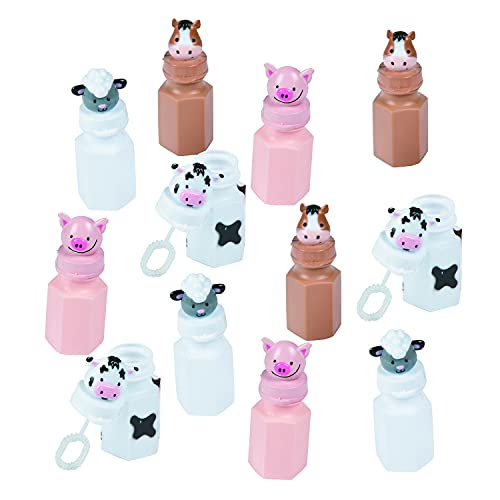 Fun Express Barnyard Bubble Bottles (Set of 12) Farm Animal ...