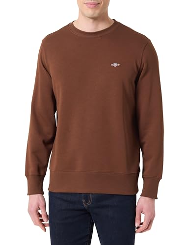 GANT Sudadera REG Shield con Cuello en C, Caoba, XXL