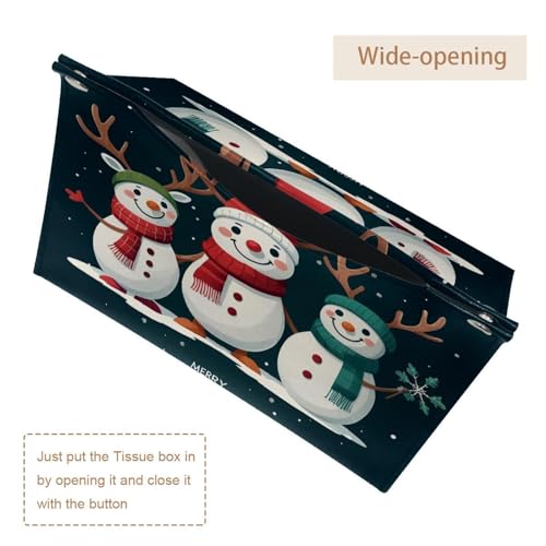 Boîtes à mouchoirs Merry Christmas en cuir chic pour table et bureau - 6