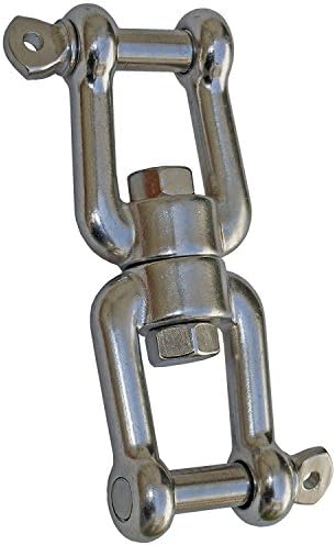 RZX Marine Jaw/jaw Swivel 3/8" Anchor Chain Connector for Boat Stainless Steel (3/8"(M10))