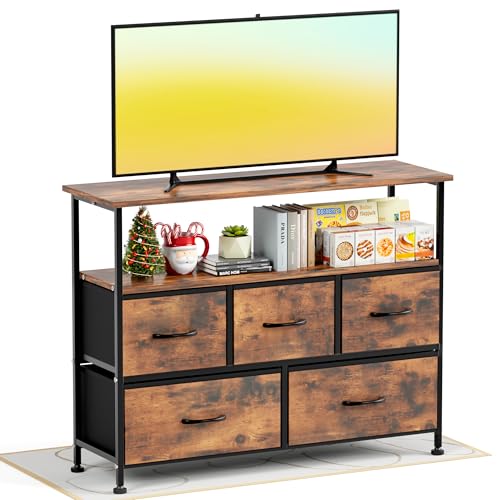 Simple Deluxe TV Stand Dresser for Bedroom Entertainment Center with