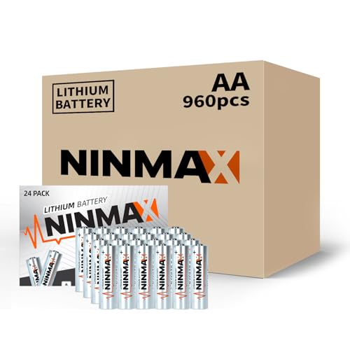 Image of NINMAX Lithium AA Batteries 3500mAh, 960 Pack 1.5V Longest Lasting Double A Battery for High-Tech Devices【Non-Rechargeable】