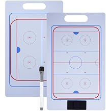 Joyeee Ice Hockey Coaching Board, Pro Full & Half Court Dry Double-Sided Erase Tactical Whiteboard with Marker and Pen Clip for Coaches, Player, Hockey Equipment Accessories, Perfect Coach Gifts