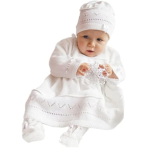 deine-Brautmode Babykleid Taufkleid Strickkleid Festkleid Mädchen Baby Taufe Kleid gestrickt Emma 92 Cover