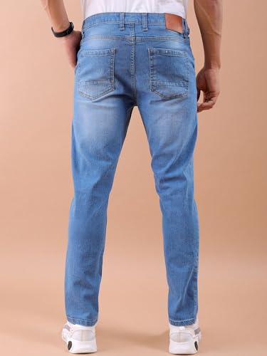 Image of The Indian Garage Co Men Slim Fit Solid Mid-Rise Jeans