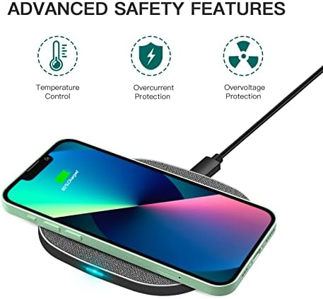 Wireless Charger, Wireless Charging Pad for iPhone 14/13/12/11/Pro Max/XR/X/8 Plus,10W Fast Wireless Charger for Samsung Galaxy S20/S10/S9 /S8,HUAWEI Mate RS/P30 Pro and other Qi Phone