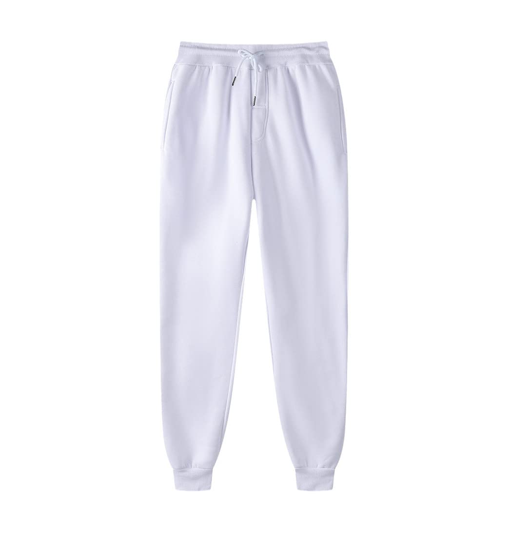 Pantalon de survêtement blanc décontracté unisexe style crayon - 4