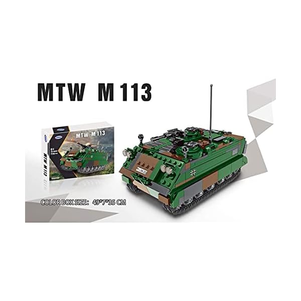 ZXKYZR8 Technics Panzer Modellbausatz, 735-teilig M113 Panzerträger WW2 Militärpanzer Bausteine, Bausatz Kompatibel mit… – Bild 5