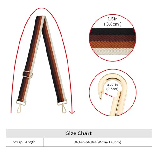 Image of ZOOEASS Wide Shoulder Strap Adjustable Replacement Belt Guitar Style Crossbody Bag Handbag Strap Multicolor Canvas Straps(Wide:1.5in)(Color34)