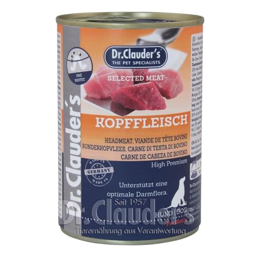 Produktbild von DR.CLAUDER'S Selected Meat Prebiotic Nassfutter Kopffleisch - 6 x 400 g