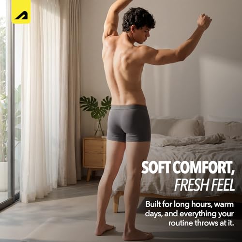 Image of Boldfit Trunk Underwear for Men, Cotton Stretch Innerwear, Ultra-Soft Lightweight Boxer Briefs, No-Ride-Up Fit, Open Fly, Moisture-Wicking, Anti-Bacterial, Plush No-Mark Waistband