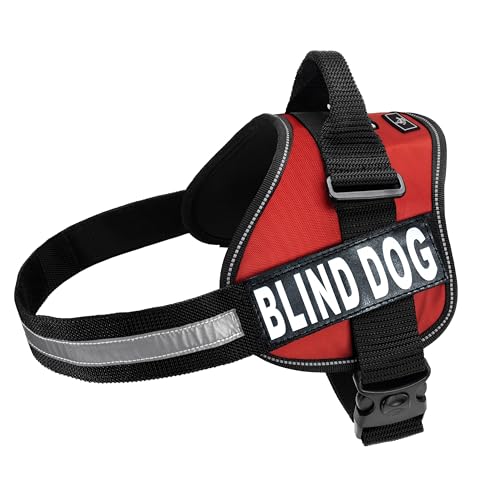 Doggie Stylz Blind Dog Harness - No Pull, No Escape Adjustable Service Dog Vest with Handle for Training & Mobility, Reflective Accessories & Patches for Blind Dogs