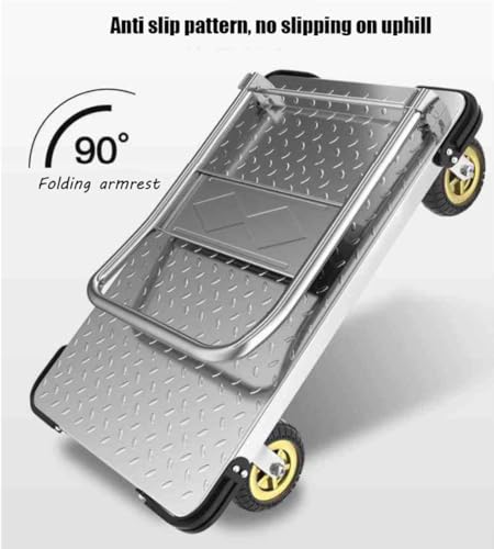 Carretilla plegable pequeña plataforma 150kg capacidad miniatura 6