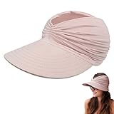Sombrero Playa Mujer, Visera Mujer Sombrero de Visera Anti UV Gorra Sombrero Mujer Verano Gorra Proteccion Solar para Senderismo, Paseos por la Playa, Golf UPF 40+ (Rosa)