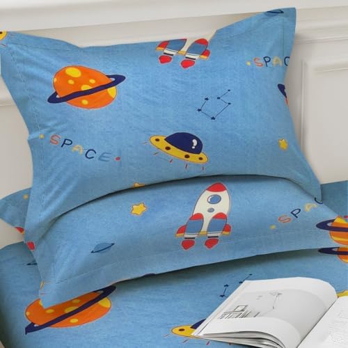 Image of Weave & Decor Cartoon Bedsheet for King Size Bed 78x78x8 Inches, Super King Size, with 2 Pillow Covers 20x30