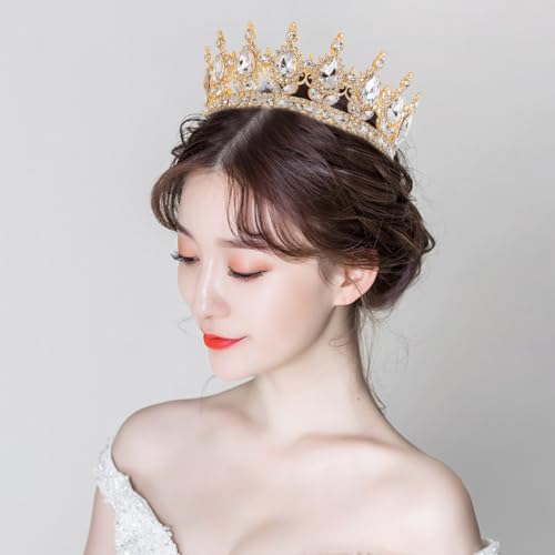 image for YOUlDIANZI Queen Crown Rhinestone Wedding Crowns and Tiaras for Women 