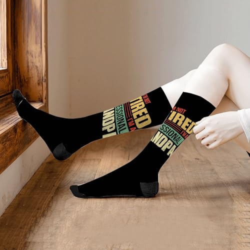 I'm Not Retired I'm A Professional Grandads Saying Girls Knee High Socks Fashion Sock4