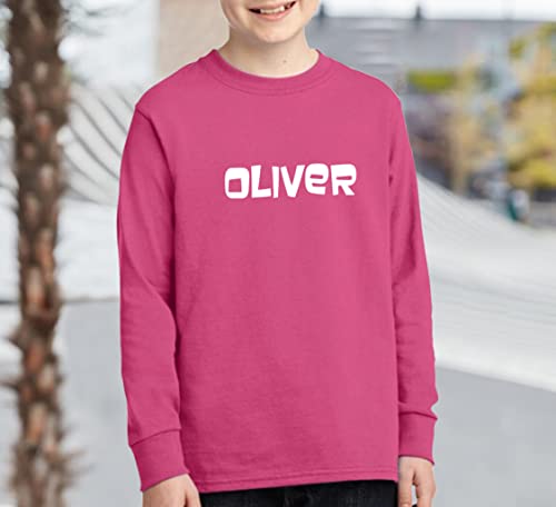 Custom Youth Long Sleeve Shirt Add Your Text Team Number Name Front Back Side3