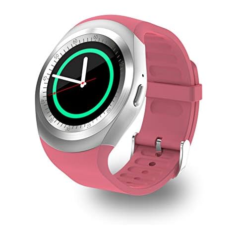 Smart Watchs Fitness Tracker, Men Women Round Full Touch Screen Business Smartwatch for Android Phone Sports Smartwatch Heart Rate Monitor,Pink Cover