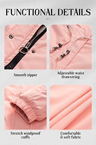 Chrisuno Women'S Winter Jacket Heavyweight Long Thickened Hooded Soft Sherpa Waterproof Puffy Coat Pink 2Xl thumb #6
