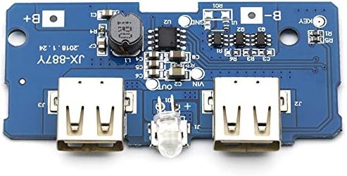 Module Dual Micro USB 3.7V to 5V 2A Boost Mobile Power Bank DIY 18650 Lithium Battery Charger PCB Board Step Up Module with Led