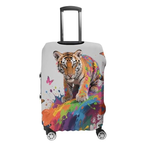 Tiger & Flying Colors Elastic Luggage Cover Suitcase Protector for 19-32 Inch Suitcases | Universal Stretchable Travel Bag Cover | Anti-Scratch, Washable with Zipper Closure M4