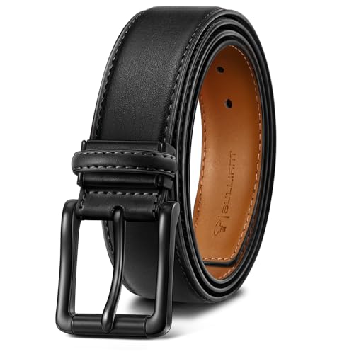 BULLIANT Men Belt,Leather Belt Adjustable For Men Dress Casual Jeans 1 3/8,Cut For Fit