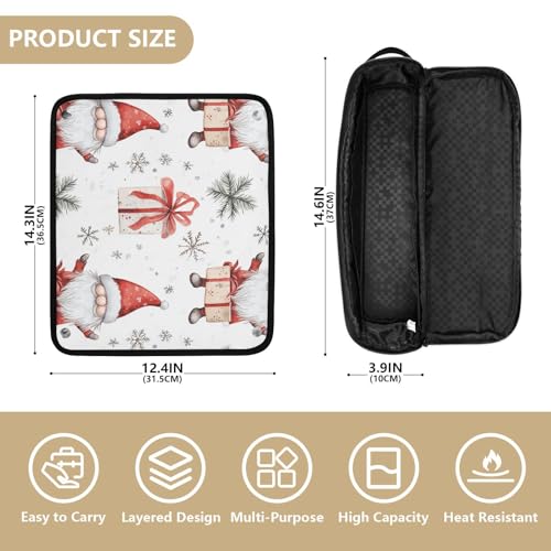 Bolsa de viaje para herramientas de cabello Gnome Marble, resistente al calor, para planchas, rizadores y accesorios de cuidado capilar, organizador portátil miniatura 4