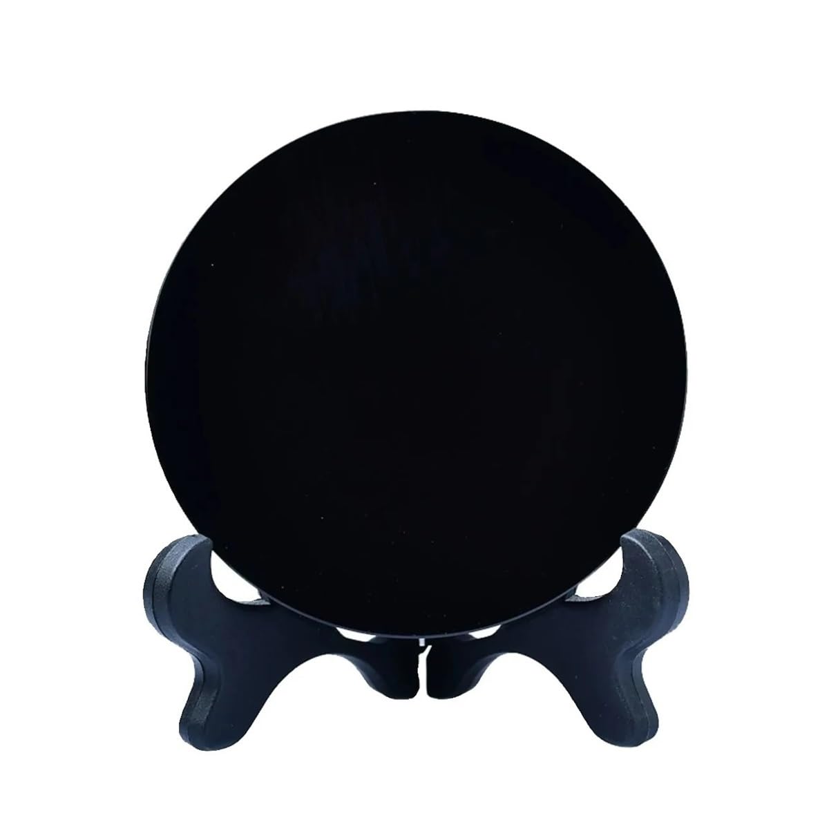 1pcs 8cm Black Obsidian Ornaments Crystals Stone Round Plate CBQZCHWDKT
