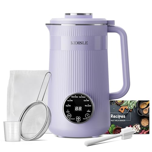 Image of KIDISLE 8 in 1 Nut Milk Maker Blender, 32oz Homemade Soy, Almond, Oat, Coconut, Plant Based Milks and Non Dairy Beverages, Automatic Soybean Milk Machine with Delay Start /Keep Warm /Boil Water, Purple