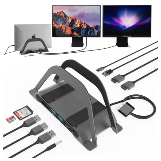 Aestoria MacBook Pro Docking Station Dual Monitor - M2 Pro & M2 Max, M1 Pro & M1 Max, 14” & 16” MacBooks. 10 Ports - 2X USB 3.0, 1x USB-C (100W PD), 2X HDMI, Ethernet. MacBook Docking Station