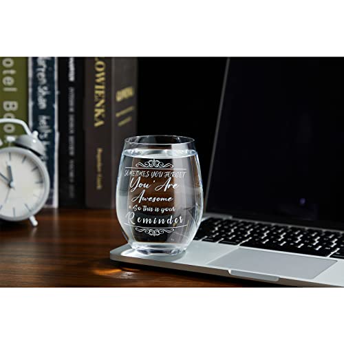 Sometimes You Forget You Are Awesome Stemless-Funny Gift Wine Glass For Women, Best Friend Gift For Women, Funny Gifts For Her, Birthday Gifts For Women, Unique Gift For Girlfriend, Sister, Bff, 15Oz #TOP4