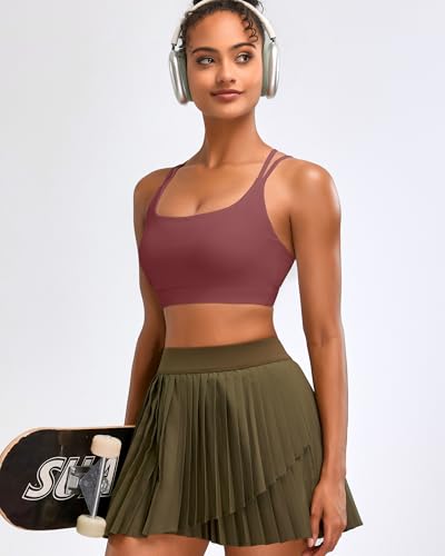 Image of RUNNING GIRL Sports Bras for Women High Support,Criss-Cross Back Strappy Bra Moulded Cup High Impact Workout Crop Tops