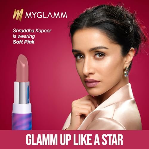 Image of MyGlamm POSE HD Lipstick-Soft Pink (Pink)-4 gm | Matte Lipstick | Enriched with Moringa oil & Vitamin E | Long-lasting & Moisturising