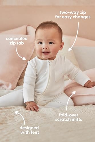 MORI Baby Unisex Clever Pajamas with Two Way Zip - Comfort Breathable Jumpsuit Footed Nightwear for Toddler Boys and Girls4