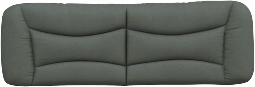 vidaXL Headboard Cushion Hvar, Upholstered Pillow Back Headboard, Decorative Hanging Headboard Pillow for Bedroom, Dark Gray 60.2" Fabric