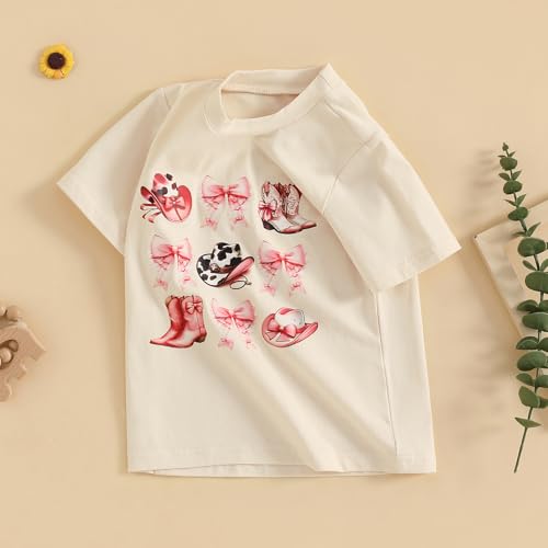 Toddler Baby Girl Western Shirt Cowgirl T-Shirt Kids Graphic Short Sleeve Tee Tops Casual Summer Clothes3